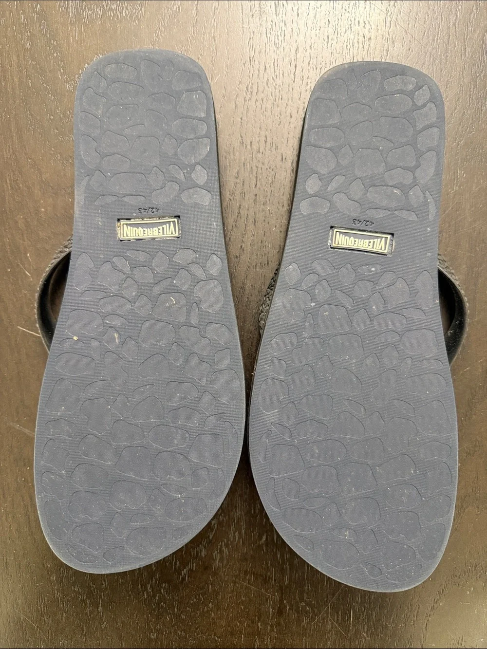 Vilebrequin Blue Flip Flops with Blue Turtle Print